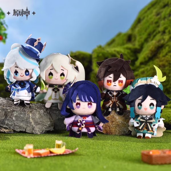 Genshin Impact : Porte-clés peluche (Venti, Zhongli, Raiden Shogun, Mavuika...) - Finger Puppet Factory Series