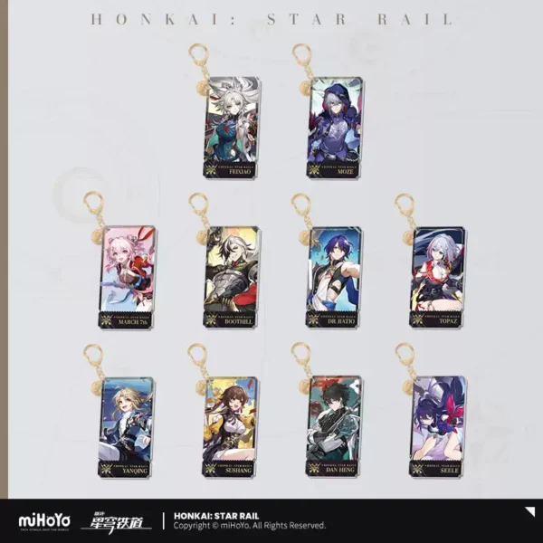 Honkai: Star Rail : Porte clés (Dan Heng, March 7th, Feixiao) - Illustration Series Acrylic Keychains - The Hunt Path